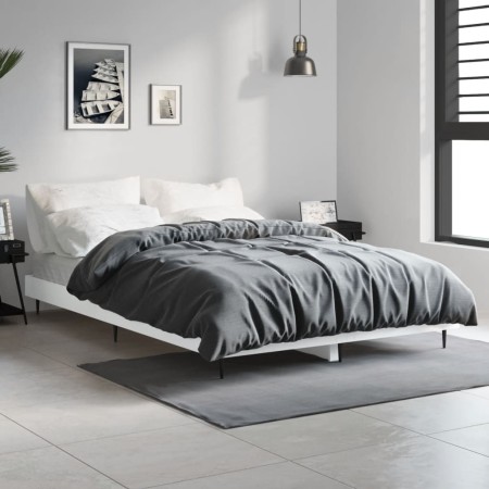 Estructura de cama madera de ingeniería blanca 120x190 cm de vidaXL, Camas y somieres - Ref: Foro24-832293, Precio: 117,60 €,...