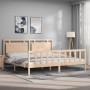 Estructura de cama con cabecero madera maciza 200x200 cm de vidaXL, Camas y somieres - Ref: Foro24-3192186, Precio: 176,89 €,...