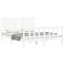 Estructura de cama matrimonio con cabecero madera maciza blanco de vidaXL, Camas y somieres - Ref: Foro24-3192237, Precio: 15...