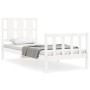 Estructura de cama con cabecero madera maciza blanco 90x200 cm de vidaXL, Camas y somieres - Ref: Foro24-3192217, Precio: 105...