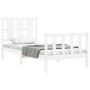 Estructura de cama con cabecero madera maciza blanco 90x200 cm de vidaXL, Camas y somieres - Ref: Foro24-3192217, Precio: 105...