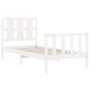 Estructura de cama con cabecero madera maciza blanco 90x200 cm de vidaXL, Camas y somieres - Ref: Foro24-3192217, Precio: 105...