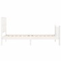 Estructura de cama con cabecero madera maciza blanco 90x200 cm de vidaXL, Camas y somieres - Ref: Foro24-3192217, Precio: 105...