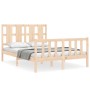 Estructura de cama con cabecero madera maciza 120x200 cm de vidaXL, Camas y somieres - Ref: Foro24-3192226, Precio: 122,85 €,...