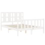 Estructura de cama con cabecero madera maciza blanco 140x200 cm de vidaXL, Camas y somieres - Ref: Foro24-3192232, Precio: 13...
