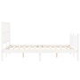 Estructura de cama con cabecero madera maciza blanco 140x200 cm de vidaXL, Camas y somieres - Ref: Foro24-3192232, Precio: 13...