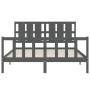 Estructura de cama matrimonio con cabecero madera maciza gris de vidaXL, Camas y somieres - Ref: Foro24-3192238, Precio: 162,...