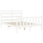 Estructura cama de matrimonio con cabecero madera maciza blanco de vidaXL, Camas y somieres - Ref: Foro24-3192007, Precio: 12...