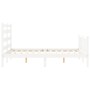Estructura cama de matrimonio con cabecero madera maciza blanco de vidaXL, Camas y somieres - Ref: Foro24-3192007, Precio: 12...