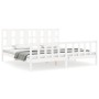 Estructura de cama con cabecero madera maciza blanco 180x200 cm de vidaXL, Camas y somieres - Ref: Foro24-3192247, Precio: 17...