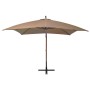 Sombrilla colgante con palo madera maciza abeto gris taupe 3x3m de vidaXL, Sombrillas - Ref: Foro24-313775, Precio: 144,22 €,...