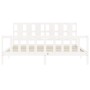 Estructura de cama con cabecero madera maciza blanco 180x200 cm de vidaXL, Camas y somieres - Ref: Foro24-3192247, Precio: 17...