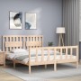 Estructura de cama de matrimonio con cabecero madera maciza de vidaXL, Camas y somieres - Ref: Foro24-3192431, Precio: 162,07...