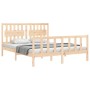Estructura de cama de matrimonio con cabecero madera maciza de vidaXL, Camas y somieres - Ref: Foro24-3192431, Precio: 162,07...
