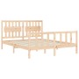 Estructura de cama de matrimonio con cabecero madera maciza de vidaXL, Camas y somieres - Ref: Foro24-3192431, Precio: 162,07...