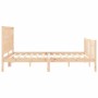 Estructura de cama de matrimonio con cabecero madera maciza de vidaXL, Camas y somieres - Ref: Foro24-3192431, Precio: 162,07...