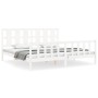 Estructura de cama con cabecero madera maciza blanco 200x200 cm de vidaXL, Camas y somieres - Ref: Foro24-3192252, Precio: 16...