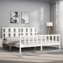 Estructura de cama con cabecero madera maciza blanco 200x200 cm de vidaXL, Camas y somieres - Ref: Foro24-3192252, Precio: 16...