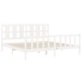 Estructura de cama con cabecero madera maciza blanco 200x200 cm de vidaXL, Camas y somieres - Ref: Foro24-3192252, Precio: 16...
