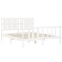 Estructura de cama con cabecero madera maciza blanco 160x200 cm de vidaXL, Camas y somieres - Ref: Foro24-3192242, Precio: 15...