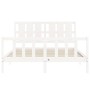 Estructura de cama con cabecero madera maciza blanco 160x200 cm de vidaXL, Camas y somieres - Ref: Foro24-3192242, Precio: 15...