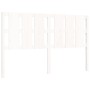 Estructura de cama con cabecero madera maciza blanco 160x200 cm de vidaXL, Camas y somieres - Ref: Foro24-3192242, Precio: 15...