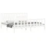 White solid wood bed frame with headboard 200x200 cm by vidaXL, Beds and slatted bases - Ref: Foro24-3192447, Price: 182,00 €...