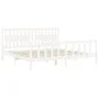 White solid wood bed frame with headboard 200x200 cm by vidaXL, Beds and slatted bases - Ref: Foro24-3192447, Price: 182,00 €...