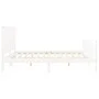 White solid wood bed frame with headboard 200x200 cm by vidaXL, Beds and slatted bases - Ref: Foro24-3192447, Price: 182,00 €...