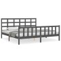 Estructura de cama con cabecero madera maciza gris 200x200 cm de vidaXL, Camas y somieres - Ref: Foro24-3192123, Precio: 169,...
