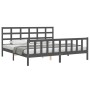 Estructura de cama con cabecero madera maciza gris 200x200 cm de vidaXL, Camas y somieres - Ref: Foro24-3192123, Precio: 169,...