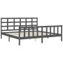 Estructura de cama con cabecero madera maciza gris 200x200 cm de vidaXL, Camas y somieres - Ref: Foro24-3192123, Precio: 169,...