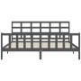 Estructura de cama con cabecero madera maciza gris 200x200 cm de vidaXL, Camas y somieres - Ref: Foro24-3192123, Precio: 169,...