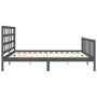 Estructura de cama con cabecero madera maciza gris 200x200 cm de vidaXL, Camas y somieres - Ref: Foro24-3192123, Precio: 169,...