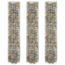 Arriate gaviones circular 3 uds acero galvanizado Ø30x150 cm de vidaXL, Maceteros y jardineras - Ref: Foro24-152021, Precio: ...