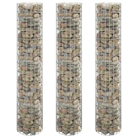 Arriate gaviones circular 3 uds acero galvanizado Ø30x150 cm de vidaXL, Maceteros y jardineras - Ref: Foro24-152021, Precio: ...