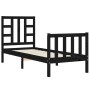 Estructura de cama individual con cabecero madera maciza negro de vidaXL, Camas y somieres - Ref: Foro24-3191935, Precio: 120...