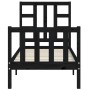 Estructura de cama individual con cabecero madera maciza negro de vidaXL, Camas y somieres - Ref: Foro24-3191935, Precio: 120...
