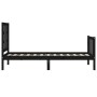 Estructura de cama individual con cabecero madera maciza negro de vidaXL, Camas y somieres - Ref: Foro24-3191935, Precio: 120...