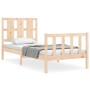 Estructura de cama con cabecero madera maciza 90x200 cm de vidaXL, Camas y somieres - Ref: Foro24-3192216, Precio: 97,38 €, D...