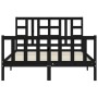 Estructura de cama con cabecero madera maciza negro 140x190 cm de vidaXL, Camas y somieres - Ref: Foro24-3191955, Precio: 175...