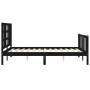Estructura de cama con cabecero madera maciza negro 140x190 cm de vidaXL, Camas y somieres - Ref: Foro24-3191955, Precio: 175...