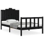 Estructura de cama con cabecero madera maciza negro 100x200 cm de vidaXL, Camas y somieres - Ref: Foro24-3192290, Precio: 142...