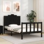Estructura de cama con cabecero madera maciza negro 100x200 cm de vidaXL, Camas y somieres - Ref: Foro24-3192290, Precio: 142...