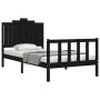 Estructura de cama con cabecero madera maciza negro 100x200 cm de vidaXL, Camas y somieres - Ref: Foro24-3192290, Precio: 142...
