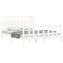 White solid wood bed frame with headboard 160x200 cm by vidaXL, Beds and slatted bases - Ref: Foro24-3192437, Price: 162,48 €...
