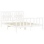 White solid wood bed frame with headboard 160x200 cm by vidaXL, Beds and slatted bases - Ref: Foro24-3192437, Price: 162,48 €...