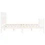White solid wood bed frame with headboard 160x200 cm by vidaXL, Beds and slatted bases - Ref: Foro24-3192437, Price: 162,48 €...