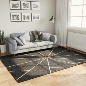 Alfombra lavable antideslizante negro y dorado 160x230 cm en Alfombras | Comprar online en Foru.es