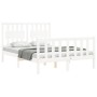 Estructura cama de matrimonio con cabecero madera maciza blanco de vidaXL, Camas y somieres - Ref: Foro24-3192397, Precio: 13...